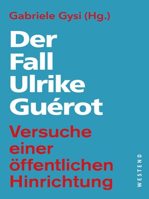 cover image of Der Fall Ulrike Guérot